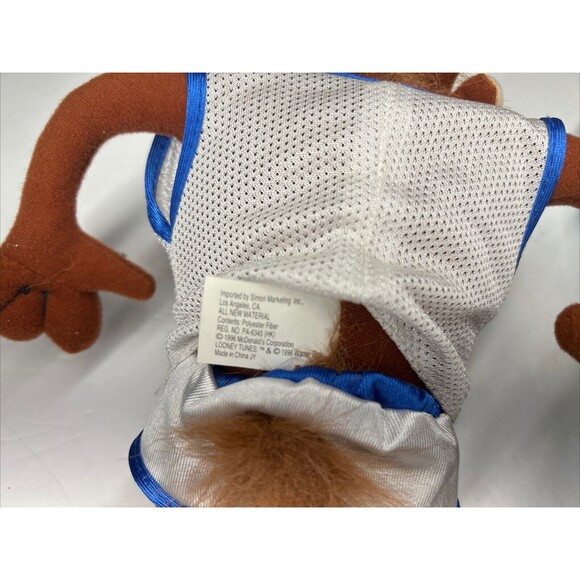 Lot of 2 McDonalds Space Jam Plush 1996 8” Taz & 12” Blanko Toys Basketball - Picture 8 of 11